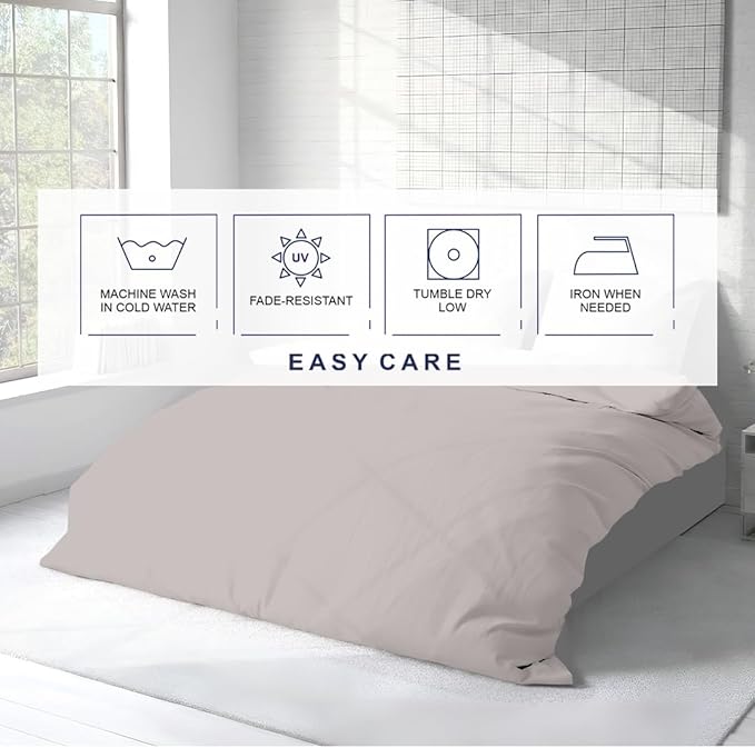 Kotton Culture 3 Pc Duvet Cover King Size Set-100% Egyptian Cotton 600 Thread Count Ultra Soft Premium Durable Comforter Cover Zipper Closure & Corner Ties - (Dove Grey, 104" X 94")