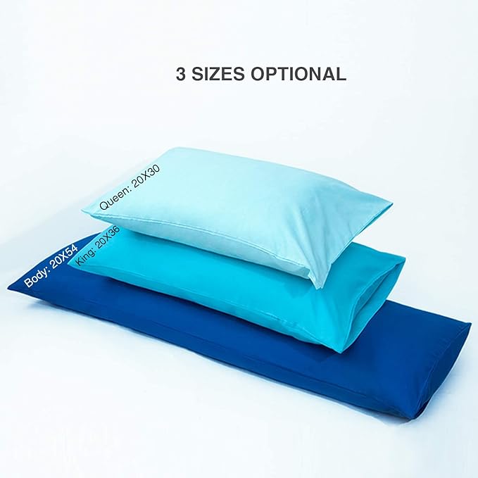 FLXXIE Pillow Cases Queen, Soft Microfiber Pillow Covers with Envelope Closure, Wrinkle Resistant Pillowcases, 2 Piece Set, 20x30, Aqua