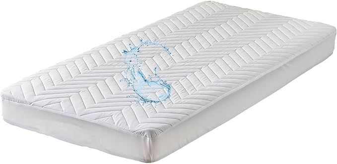 Kingnex Quilted Waterproof RV Bunk Mattress Protector Pad for 30 x 75 Narrow Twin Bed Cot Size Fitted Sheet Style Matress Cover