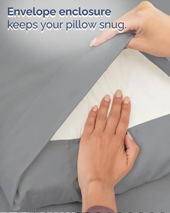 Twin 4 Piece Sheet Set - Comfy, Breathable & Cooling - Hotel Luxury Bedding for Women, Men, Kids, Teens & Children - 1 Flat & 1 Fitted Sheet & 2 Pillowcases w/ Deep Pockets - Wrinkle Free - Steel Blue
