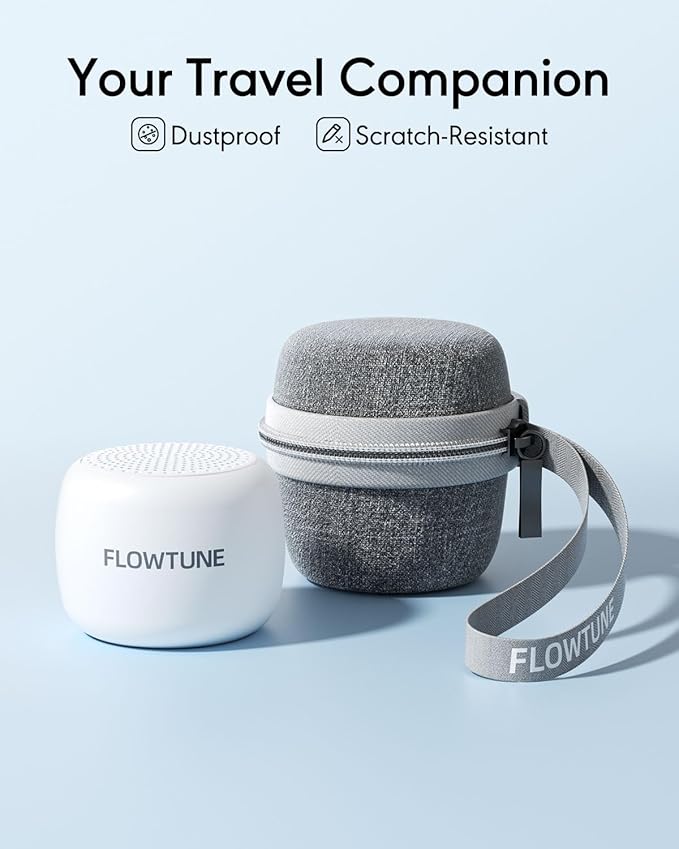 Flowtune Portable Sound Machine with Travel Case, 18 Soothing Sleep Sounds, Memory Function, 6H Timer Gift