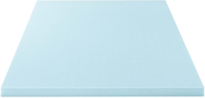Best Price Mattress 3 Inch Ventilated Memory Foam Mattress Topper, Cooling Gel Infusion, CertiPUR-US Certified, Dorm Essentials, King