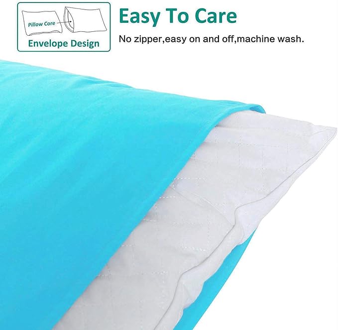 NTBAY King Pillowcase Set - 2 Pack Brushed Microfiber 20x36 Pillowcases - Soft, Wrinkle-Free, Fade-Resistant, Stain-Resistant, Blue Pillowcases with Envelope Closure - 20x36 Inches, Blue