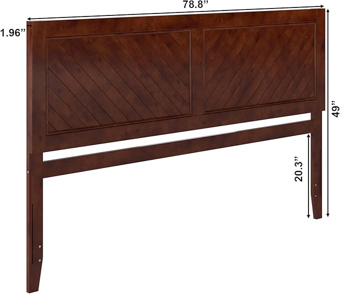 AFI, Canyon King Solid Wood Rustic Farmhouse Headboard, Walnut