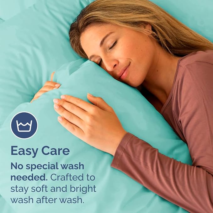 King Standard Pillow Cases Set of 4 - Soft Hotel Quality Pillowcase Covers - Comfy Bedding for Women, Men, Kids & Teens - Machine Washable Pillow Protectors - 4 Piece Set - King Standard Size Spa Blue