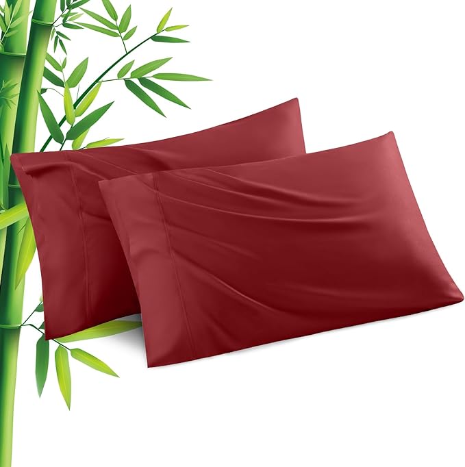 Pillowcases King Size 2 Pack, Cooling Viscose from Bamboo Pillow Cases with Envelope Closure, Cool & Breathable Pillow Cover for Hot Sleepers and Night Sweats, 20" x 40"