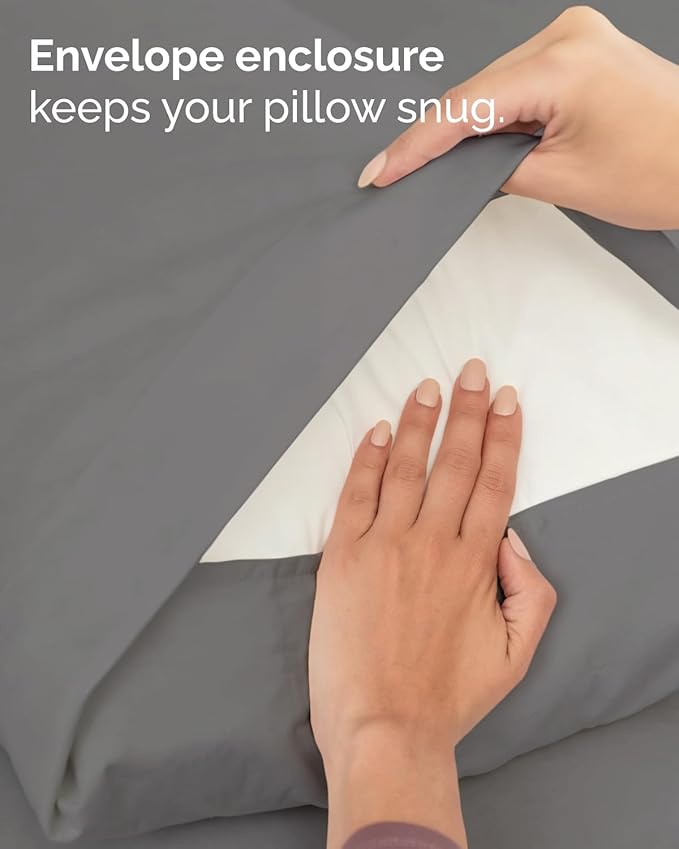 Twin 4 Piece Sheet Set - Comfy, Breathable & Cooling - Hotel Luxury Bedding for Women, Men, Kids, Teens & Children - 1 Flat & 1 Fitted Sheet & 2 Pillowcases w/ Deep Pockets - Wrinkle Free - Dark Grey