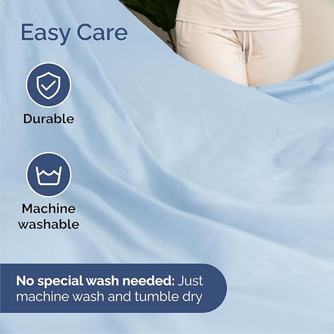 Cal King Size 4 Piece Sheet Set - Comfy Breathable & Cooling Sheets - Hotel Luxury Bed Sheets for Women & Men - Deep Pockets, Easy-Fit, Soft & Wrinkle Free Sheets - Light Blue Oeko-Tex Bed Sheet Set