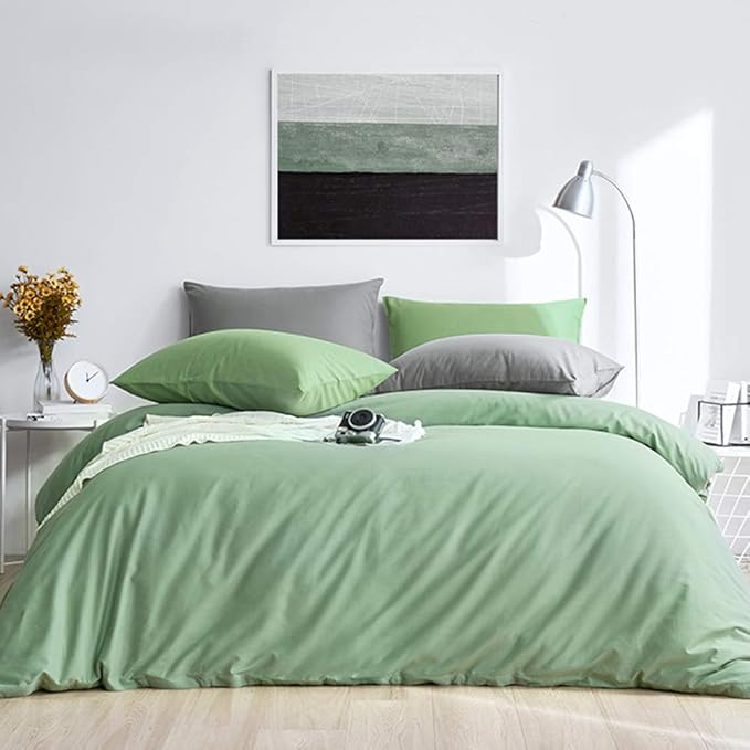 FLXXIE Pillow Cases Queen, Soft Microfiber Pillow Covers with Envelope Closure, Wrinkle Resistant Pillowcases, 2 Piece Set, 20x30, Sage Green