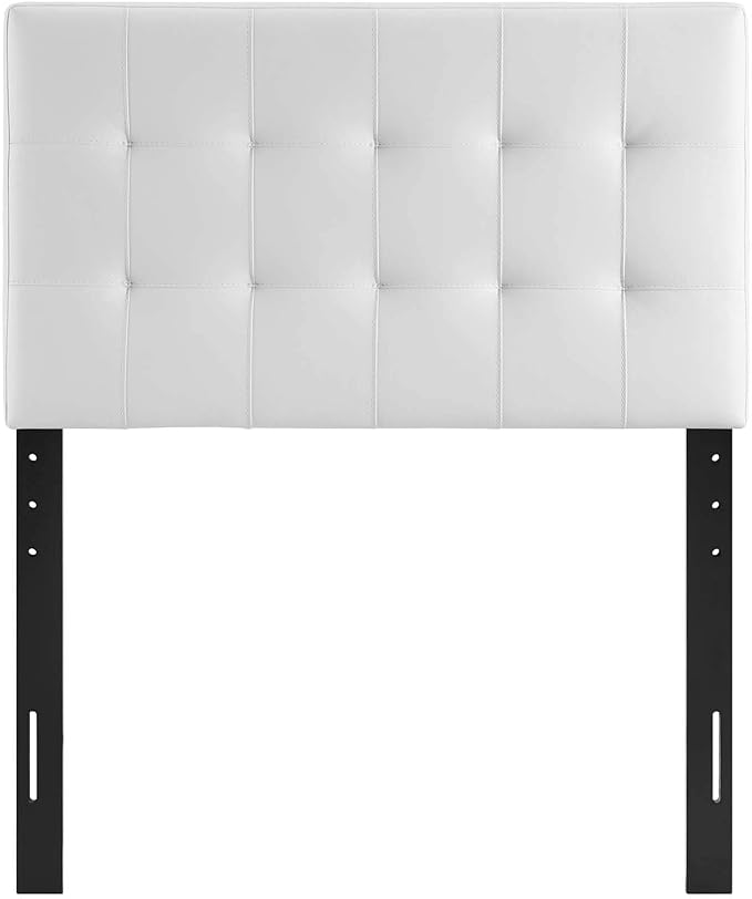 Modway Lily Tufted Faux Leather Upholstered Twin Headboard in White