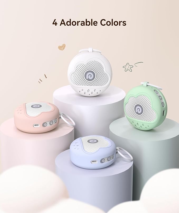 Dreamegg White Noise Machine - Portable Sound Machine Baby with Safe Silicone Cover, Features Powerful Battery, 21 Soothing Sound, Noise Canceling for Sleeping, Baby Registry Gift, Nursery(Blue)