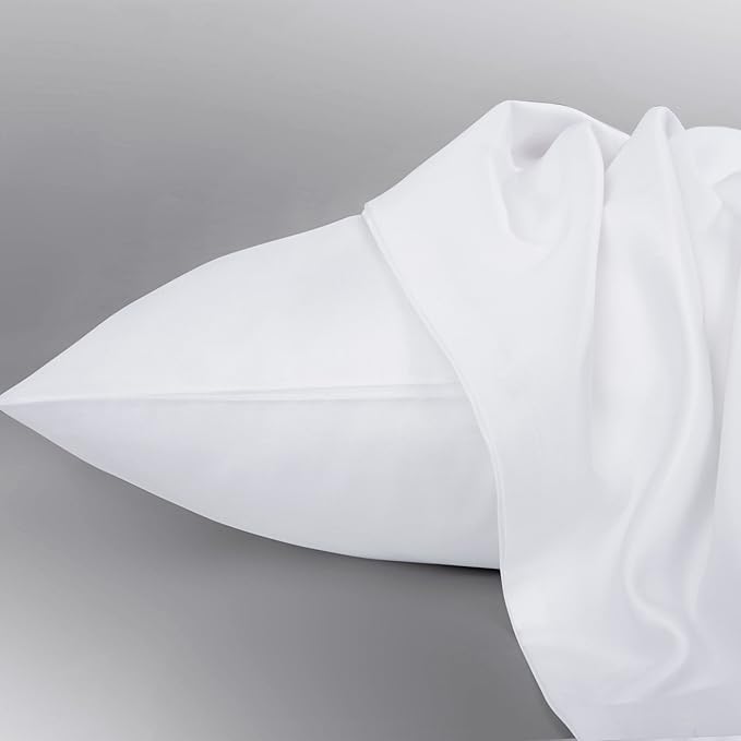 NTBAY Egyptian Cotton King Pillowcases - Set of 2, 500 Thread Count Cotton Pillowcases - Soft and Breathable Envelope Closure Pillow Cases - 20x36 Pillow Covers for Bed, White