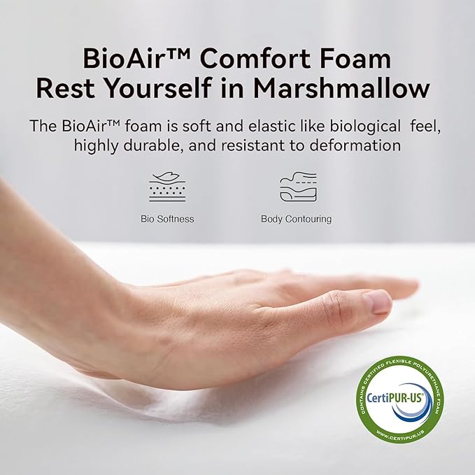 Novilla 8 Inch Twin XL Mattress, Hybrid Twin XL Size Mattresses with BioAir Comfort Foam for Pressure Relief, Medium Plush Colchones with Innerspring CertiPUR-US Certified for Kids Mattress in a Box