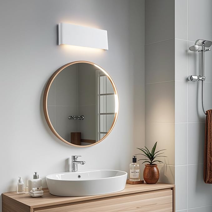 Mille Lucciole 11"Modern LED vanity light,15W Dimmable 5 CCT (3000K-6500K) Adjustable Wall Lamp,Up and Down Wall Lighting,Indoor Wall Sconce for Bedroom,Staircase,Hallway,Dressing Table, 2 Pack（White）