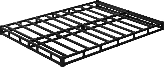 EMODA 5 Inch Full XL Box Spring, 3000 LBS Heavy Duty Metal XL Full Mattress Foundation with Fabric Cover, Easy Assembly, Black