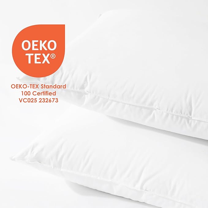 Canadian Down & Feather Co. – 1 Pack Soft 625 Fill Power White Down Sleeping Pillow King Size - 500 Thread Count Shell 100% Cotton - Made in Canada