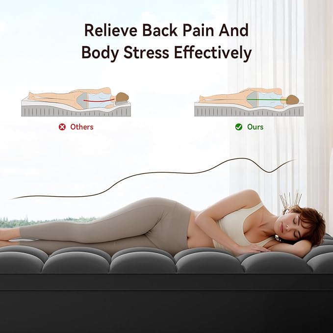ABENE Mattress Topper Twin XL for Back Pain Relief, Extra Thick Mattress Pad Pillowtop, Soft Mattress Protector Cover with 8"-21" Deep Pocket, Overfilled Down Alternative Filling (Gray, Twin XL)