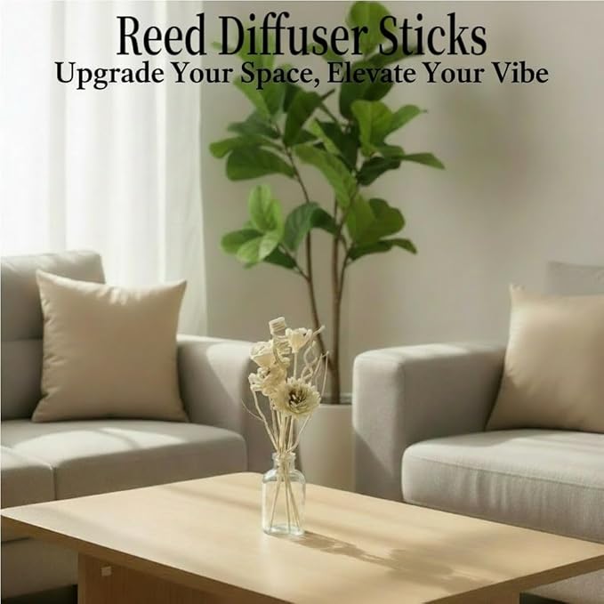 Reed Diffuser Flower Sticks Set of 12, Flower Diffusers for Home Bathroom and Bedroom Decor,Natural Paper Material