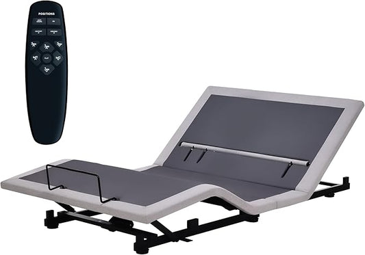 Fromann Adjustable Full Bed Base Frame No Legs, Head Foot Lift and Lumbar Support for Any Including Platform or Storage Beds Anti-Snore, Zero G,Wireless Remote,Memory Positions (Full)