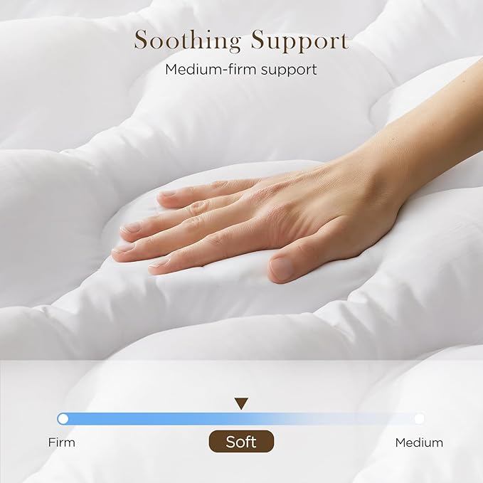 Decroom 3 Inch Memory Foam Mattress Topper Queen for Back Pain Relief, Filled with Breathable Memory Foam Pillow Topper Soft Fluffy Supportive Bed Mattress Pad, 80x60x3 in