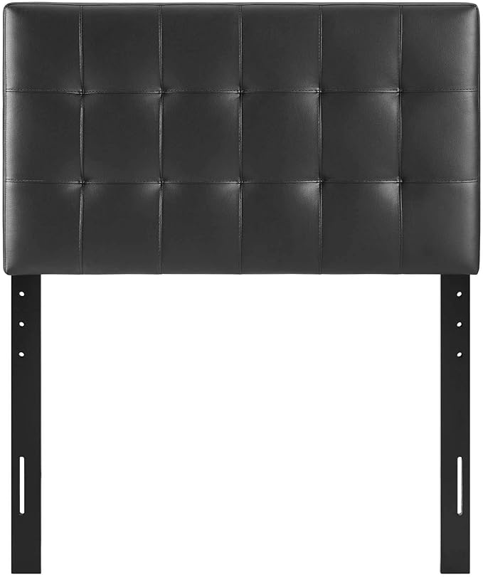 Modway Lily Tufted Faux Leather Upholstered Twin Headboard in Black