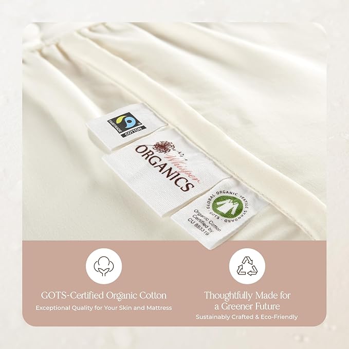 Organic Waterproof Mattress Protector Twin XL - 100% Waterproof Mattress Pad with Quiet & Breathable Triple Layer Protection - Fairtrade & GOTS Certified Durable Machine Washable Design (Twin XL)