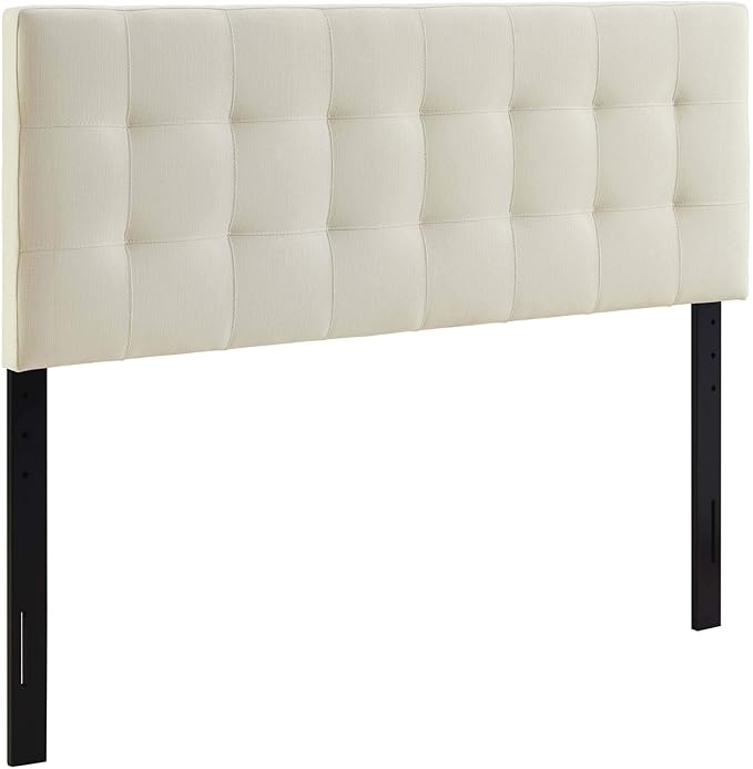 Modway Lily Tufted Linen Fabric Upholstered Full Headboard in Ivory