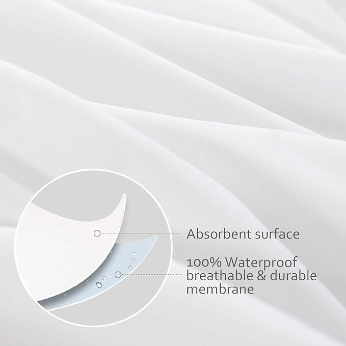 22x22 Pillow Cover Waterproof Pillow Protector Set of 4 for Square Throw Pillow 22x22 Inch, White Zippered Pillow Protector, Feather Proof Pillow Case Protector