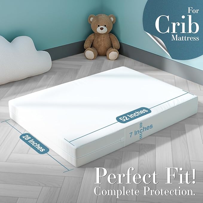 Utopia Bedding Mattress Protector Zippered Crib Size, 100% Waterproof Bed Bug and Dust Mite Proof Mattress Encasement, Absorbent 6 Sided Mattress Cover