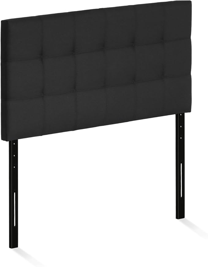 FURINNO Roanne Tufted Headboard, Twin, Black