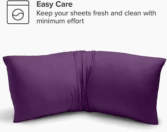 Bare Home Microfiber Body Pillow Cover - Ultra Soft - Cooling Pillowcase - Double Brushed - Pillowcase with Zipper Closure - Easy Care (20''x54'' Body Pillow Cover, Plum)