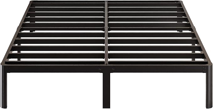 Lutown-Teen 10 Inch Queen Bed Frame with Rounded Corner Legs, 2000 LBS Heavy Duty Metal Queen Platform Bed Frame with Steel Slats Support, No Box Spring Needed, Noise Free, Easy Assembly