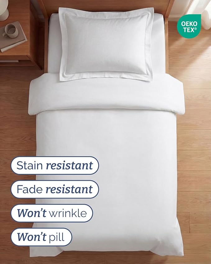 Duvet Cover Twin/Twin XL Size Set - Extra Soft Twin/Twin XL Duvet Cover 68" x 90" with 1 Pillow Sham - Hotel Luxury, Easy Care, Fade Free w/ Zipper Closures & Ties - Comfy, Cozy & Breathable (White)