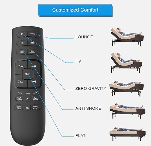 Irvine Home Collection California King Adjustable Bed Base | Dual Massage | USB Ports | Zero Gravity | Anti-Snore | Memory Positions | Under Bed Lighting | Wireless Remote | Zero Clearance
