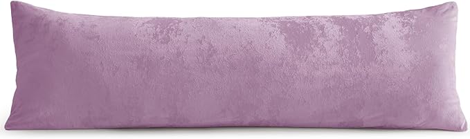 BEDELITE Velvet Body Pillow Cover with Zipper, Soft and Plush 20x54 Long Pillow Case, Velvety Smooth and Cozy Body Pillow Pillowcase for Bedroom and Couch, for All Seasons(Lavender)