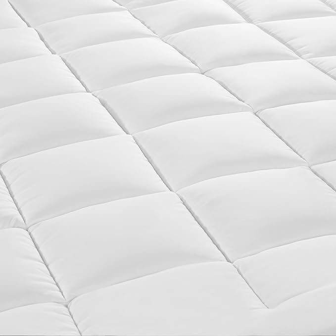 Serta Memory Flex Soft Twin XL Mattress Topper, 2" Pillow Top Mattress Pad, Cushioning Stain Resistant Mattress Protector with 15" Pocket for Secure Fit, Machine Washable, White