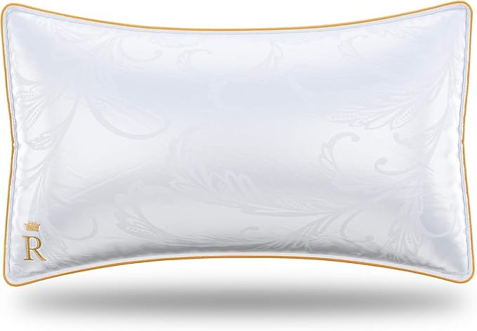 Royal Therapy Pillows King Size Set of 2, Down Alternative Bed Pillows, Adjustable King Size, Jacquard Cotton, for All Sleepers, Side Sleeper Pillow, 2 Pack
