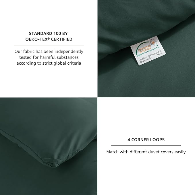 CozyLux Full Size Comforter Set Forest Green, 3 Pieces Solid Breathable Quilted Bedding Sets, Luxury Lightweight Soft Bed Set with Down Alternative Comforter and 2 Pillowcases for All Seasons