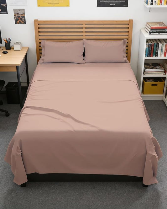 Full XL Bed Sheet - 4 Piece Full XL Bed Sheets Set - Ultra-Soft, Comfy, Breathable & Cooling - Hotel Luxury Bedding for Women & Men with Deep Pockets - Wrinkle Free & Fade Resistant - Oeko-Tex - Mauve