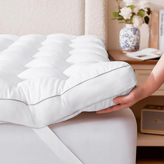 Decroom 3 Inch Memory Foam Mattress Topper King for Back Pain Relief, Filled with Breathable Memory Foam Pillow Topper Soft Fluffy Supportive Bed Mattress Pad, 80x78x3 in