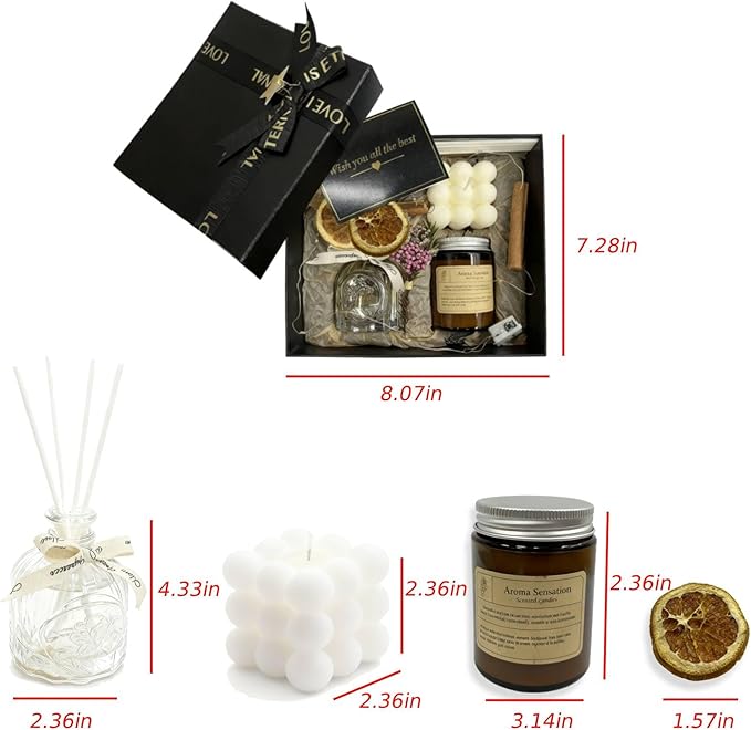 English Pear & Freesia Candle and Reed Diffuser Gift Set with – Long-Lasting Botanical Fragrance for Home Aromatherapy, Elegant Décor & Gift Box
