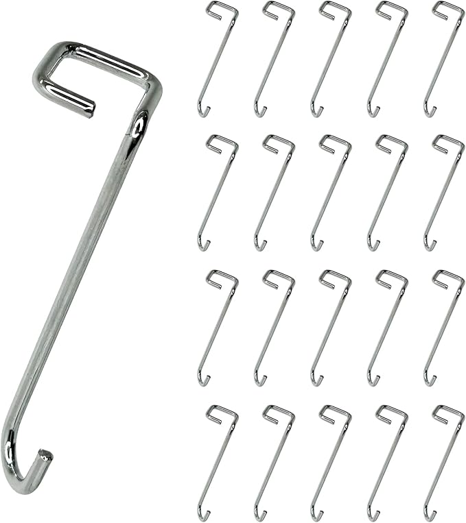 20 Pack Silver Square-Head Hanger Connectors, 3.15’’ Long Metal Clothes Hanger Hooks Extender Clips for Suits Jackets Pants Ties Heavy Duty Closet Organizer for Wardrobe & Clothing Stores