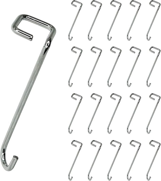 20 Pack Silver Square-Head Hanger Connectors, 3.15’’ Long Metal Clothes Hanger Hooks Extender Clips for Suits Jackets Pants Ties Heavy Duty Closet Organizer for Wardrobe & Clothing Stores