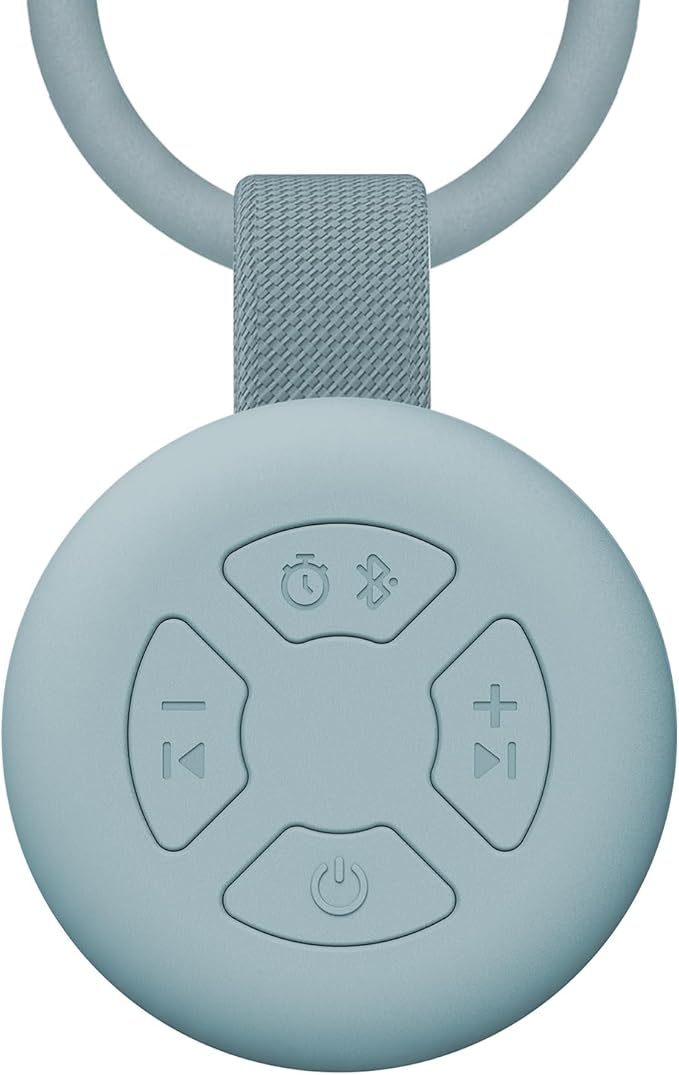 Portable Baby Sound Machine [White Noise for Babies Kids][Supports Bluetooth Audio Playback][Timer Function][12 Soothing Sounds] 15 Hours Battery Life, Travel,Shower,Clips on Baby Stroller.Slate