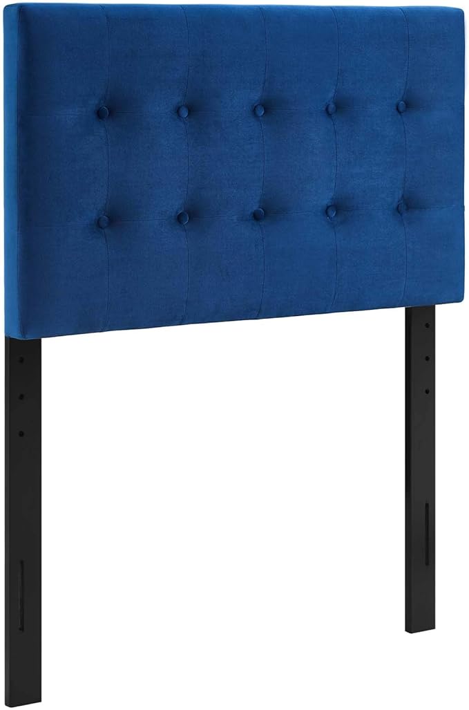 Modway Emily Twin Biscuit Tufted Performance Velvet Headboard, Navy