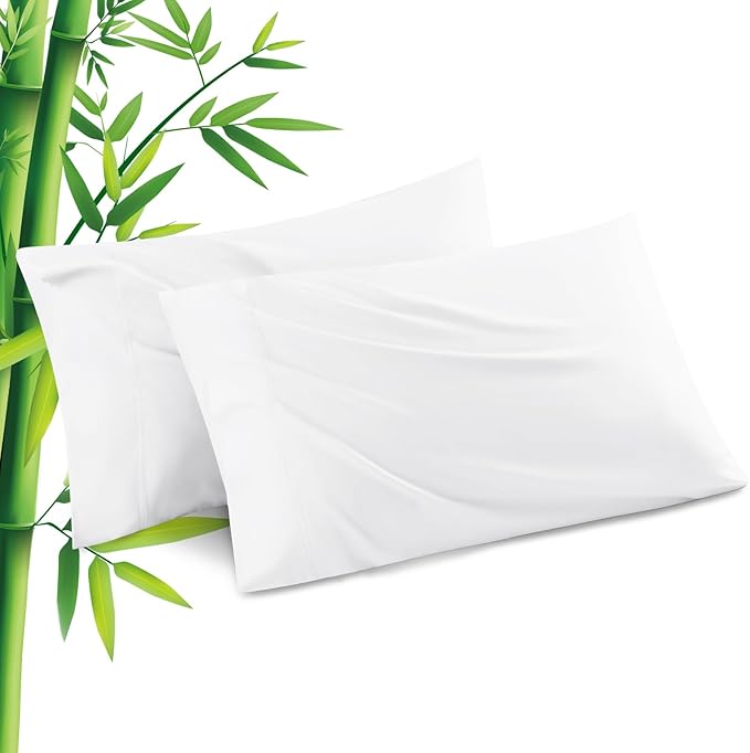 Pillowcases King Size 2 Pack, Cooling Viscose from Bamboo Pillow Cases with Envelope Closure, Cool & Breathable Pillow Cover for Hot Sleepers and Night Sweats, 20" x 40"