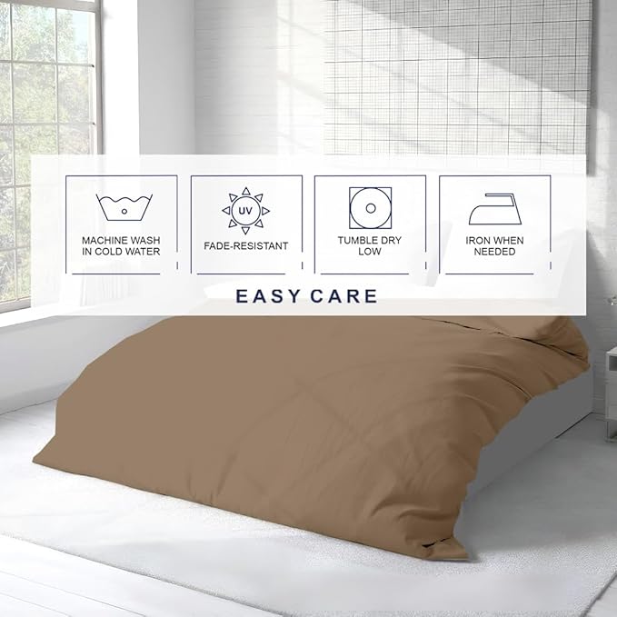 Kotton Culture 1 Pc 120"x120" Duvet Cover Super King Plus/Super Oversize King Size 100% Egyptian Cotton - 600 TC Comforter Cover, Zipper Closure & Corner Ties - Fits Only Extra Large Inserts - Taupe