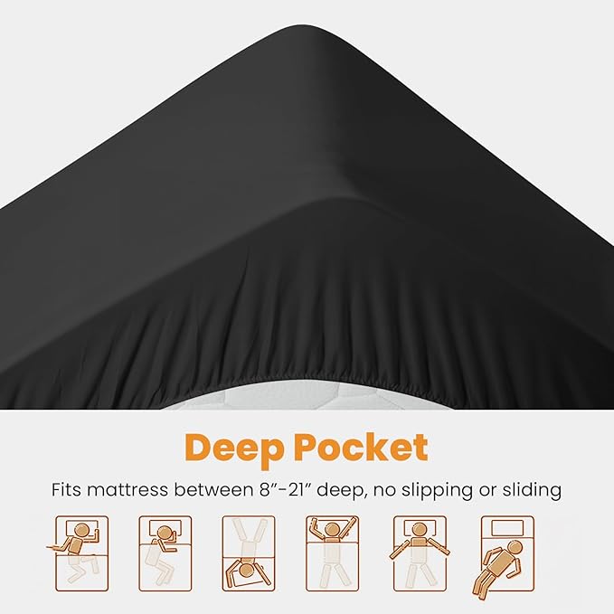 MATBEBY Twin XL Mattress Pad - Cooling Breathable Mattress Topper, Quilted Fitted Mattress Protector, Pillow Top Mattress Cover with 8-21" Deep Pocket, Soft, Machine Washable, Black, Twin Extra Long