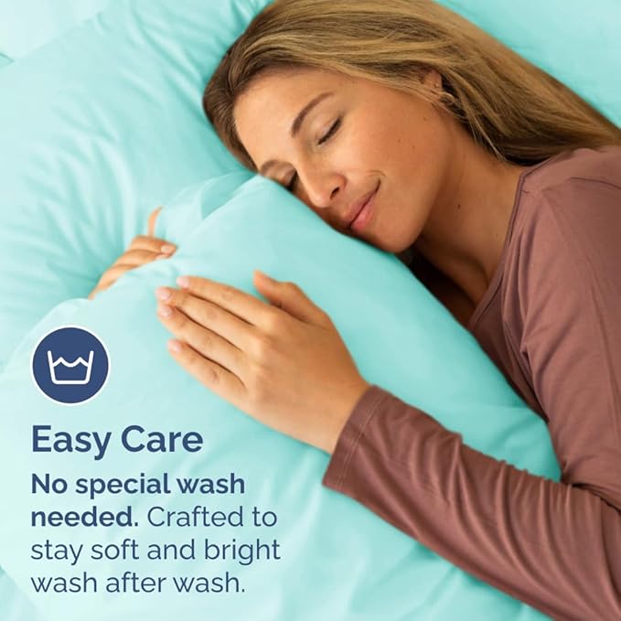 King Standard Pillow Cases Set of 2 - Soft Hotel Quality Pillowcase Covers - Comfy, Cozy and Fade Free - Wrinkle Resistant - Machine Washable Pillow Protectors - 2 Piece Set - King Standard Spa Blue