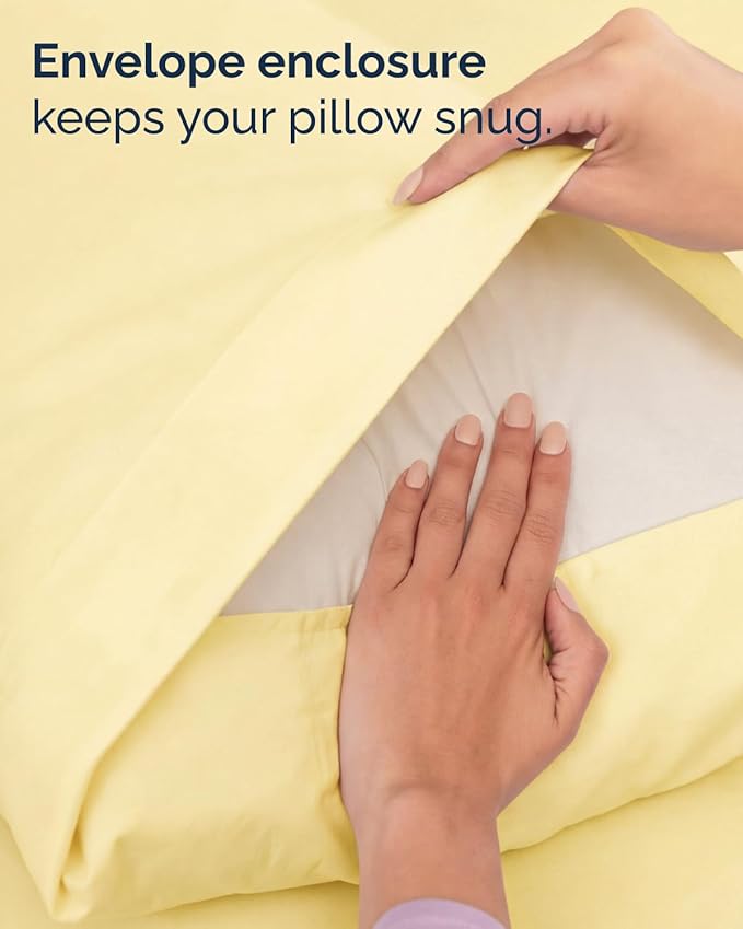 Twin XL 4 Piece Sheet Set - Comfy, Breathable & Cooling - Hotel Luxury Bedding for Women, Men, Kids, Teens & Children - 1 Flat & 1 Fitted Sheet & 2 Pillowcases w/ Deep Pockets - Wrinkle Free - Yellow